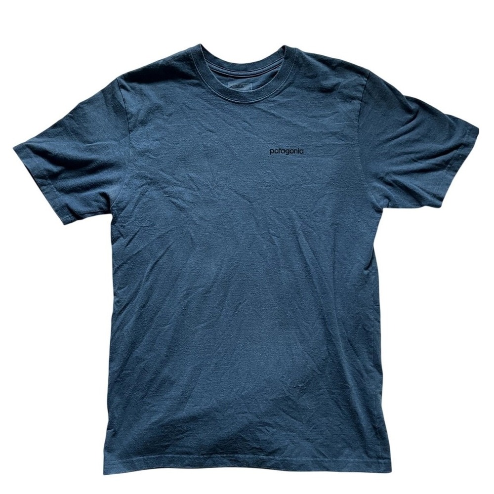 Patagonia Line Logo Badge Responibili-Tee Short Sleeve Shirt Size M Blue